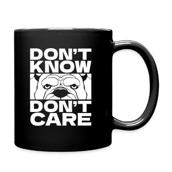 Bouledogue Drôle Ne Sais Pas Ne Pas Se Soucier - Mug uni - noir - Droite