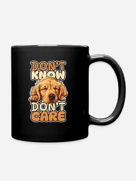 Golden Retriever Drôle Je ne sais pas Je m’en fous - Mug uni - noir