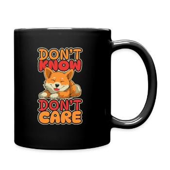 Shiba Inu Drôle Ne Pas Savoir Ne Pas Se Soucier - Mug uni - noir - Droite