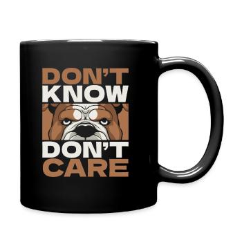 Bouledogue Drôle Ne Sais Pas Ne Pas Se Soucier - Mug uni - noir - Droite