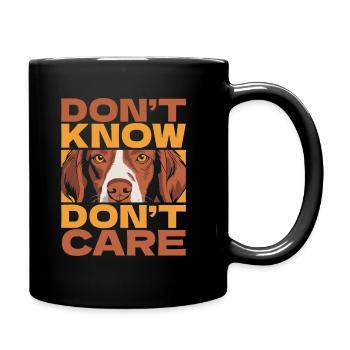 Épagneul breton drôle ne sait pas ne s’en soucie pas - Mug uni - noir - Droite