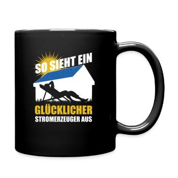 So sieht ein glücklicher Stromerzeuger aus - Solar - Tasse einfarbig - Schwarz - Rechts