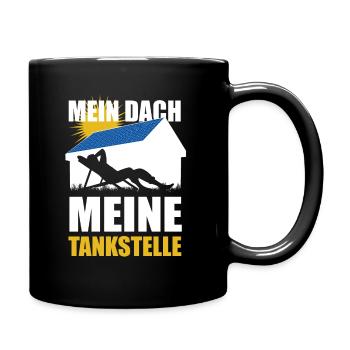 Mein Dach meine Tankstelle - Solarenergie - Sonne - Tasse einfarbig - Schwarz - Rechts