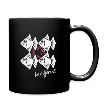 Soyez différent - Poissons - nager à contre-courant - Mug uni - noir - Droite