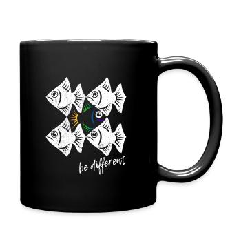 Soyez différent - Poissons - nager à contre-courant - Mug uni - noir - Droite