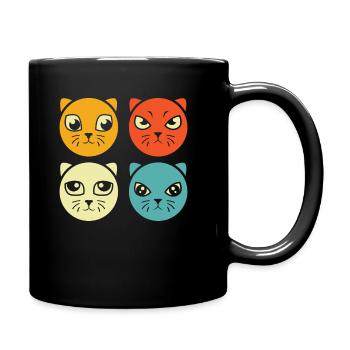 Katze - Tasse einfarbig - Schwarz - Rechts