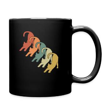 Katze - Tasse einfarbig - Schwarz - Rechts