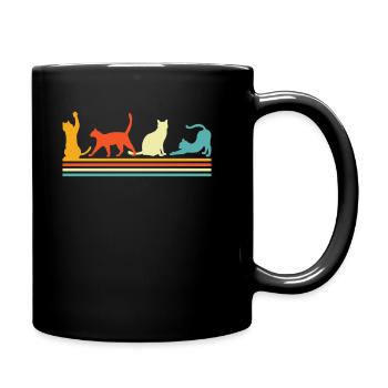 Katze - Tasse einfarbig - Schwarz - Rechts