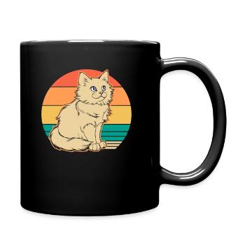 Katze - Tasse einfarbig - Schwarz - Rechts