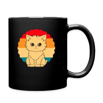 Katze - Tasse einfarbig - Schwarz - Rechts