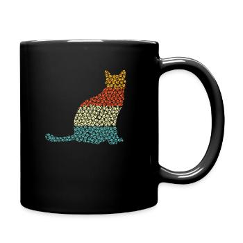 Katze - Tasse einfarbig - Schwarz - Rechts