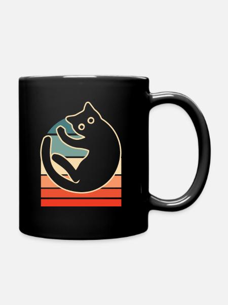 Katze - Tasse einfarbig - Schwarz
