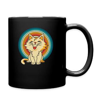 Katze - Tasse einfarbig - Schwarz - Rechts