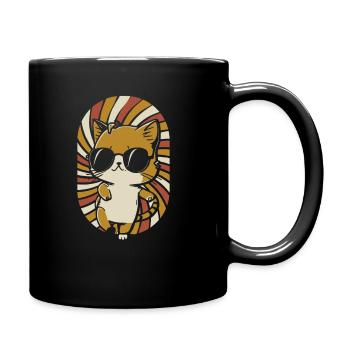 Katze - Tasse einfarbig - Schwarz - Rechts