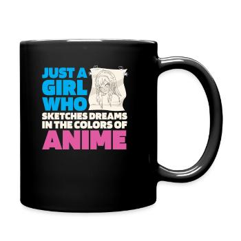 Anime Manga Anime Fille - Mug uni - noir - Droite