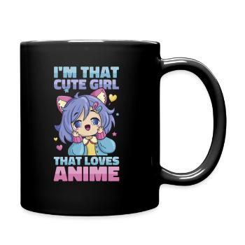 Anime Manga Anime Fille - Mug uni - noir - Droite