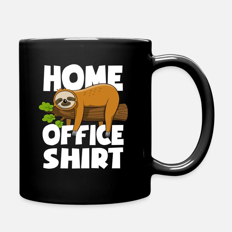 Faultier - Home office shirt - Geschenk - Tasse einfarbig - Schwarz