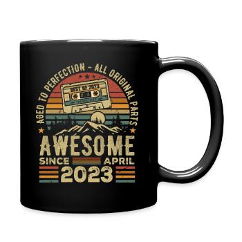 Avril 2023 Vintage Anniversaire Rétro Cadeau - Mug uni - noir - Droite