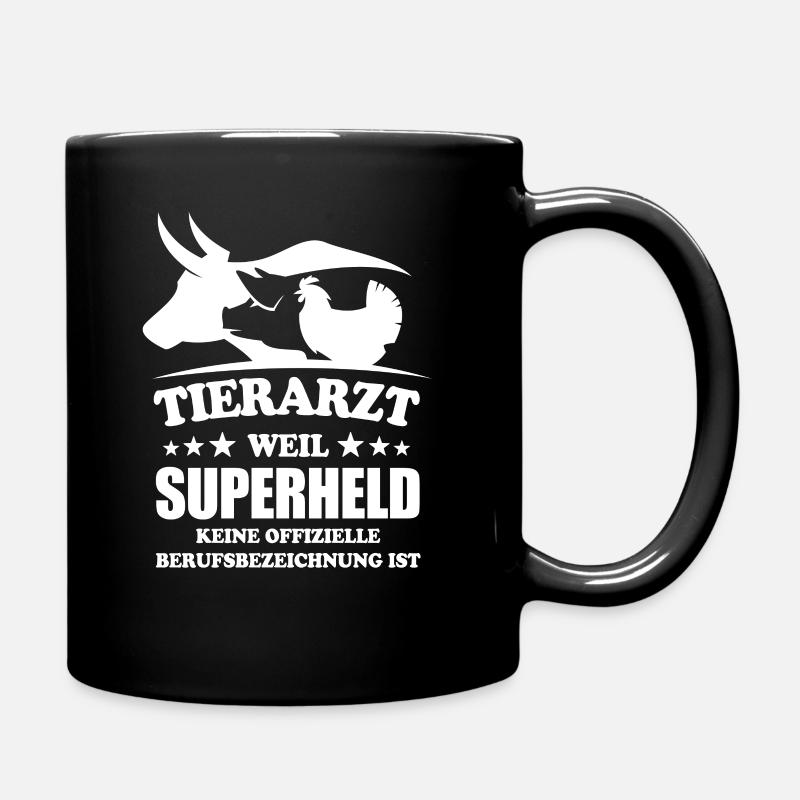 Tierarzt aus Leidenschaft - Superheld - Tasse einfarbig - Schwarz