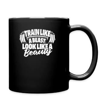 Gewichtheben Gewichtheber - Tasse einfarbig - Schwarz - Rechts