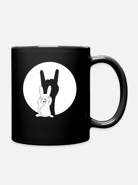 Fourchette en métal - Musique - Heavy Metal Bunny Silhouette - Mug uni - noir