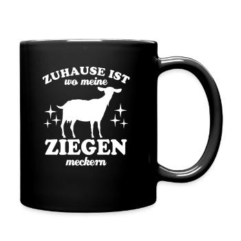 Zuhause ist wo meine Ziegen meckern - Spruch - Tasse einfarbig - Schwarz - Rechts