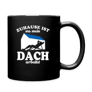 Zuhause ist wo mein Dach arbeitet - Photovoltaik - Tasse einfarbig - Schwarz - Rechts