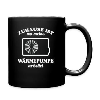 Zuhause ist wo meine Wärmepumpe arbeitet - Öko - Tasse einfarbig - Schwarz - Rechts