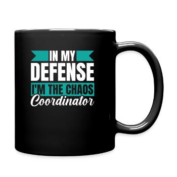 Vater Papa Lustiger Papa In My Defense - Tasse einfarbig - Schwarz - Rechts