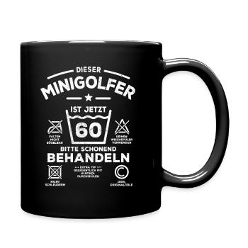 Dieser Minigolfer ist jetzt 60 schonend behandeln - Tasse einfarbig - Schwarz - Rechts