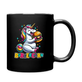 Burger Hamburger Einhorn Burgercorn - Tasse einfarbig - Schwarz - Rechts