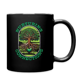 Mama Mutter Baum Natur Herz - Tasse einfarbig - Schwarz - Rechts