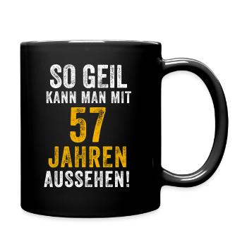 57th Birthday Man Woman 57 Years Saying Funny - Full Colour Mug - black - Right