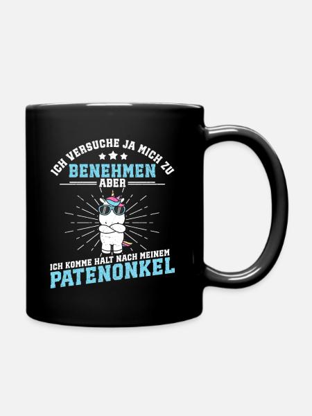 Patenonkel Patenkind - Tasse einfarbig - Schwarz