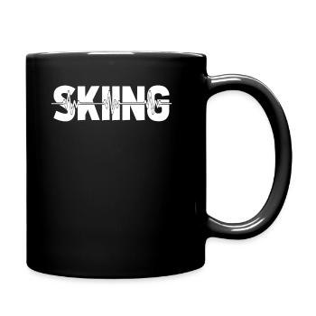 Skifahren Apres Ski Ekg Heartbeat - Tasse einfarbig - Schwarz - Rechts