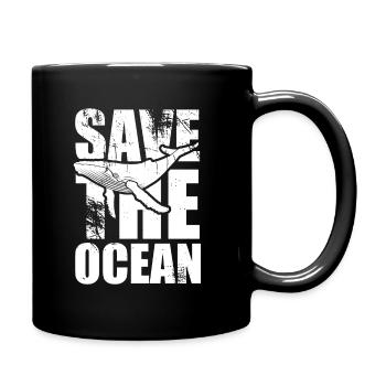 Sauver l’océan - baleine - baleine à bosse - cadeau - Mug uni - noir - Droite
