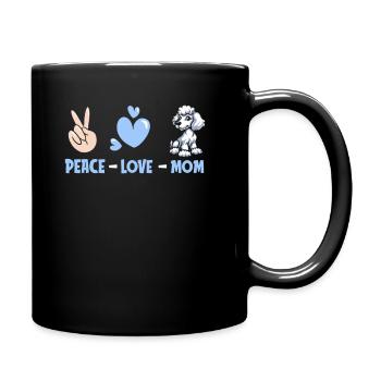 Caniche Paix Amour Chien Maman - Mug uni - noir - Droite