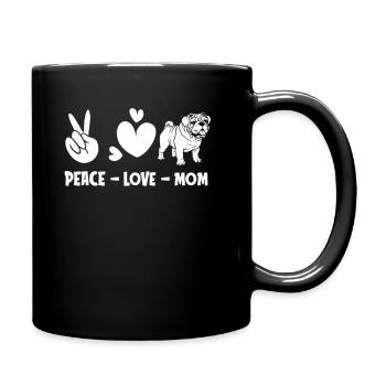 Bouledogue Paix Amour Chien Maman - Mug uni - noir - Droite