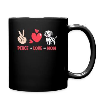 Dalmatien Paix Amour Chien Maman - Mug uni - noir - Droite