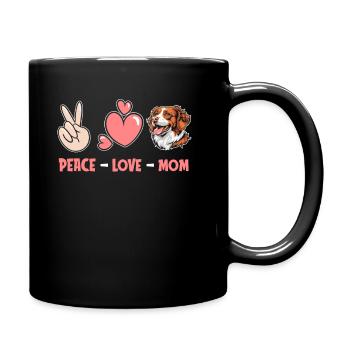 Épagneul breton paix amour chien maman - Mug uni - noir - Droite
