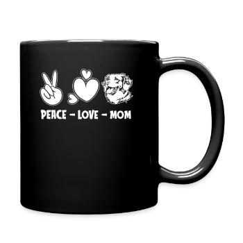 Épagneul breton paix amour chien maman - Mug uni - noir - Droite