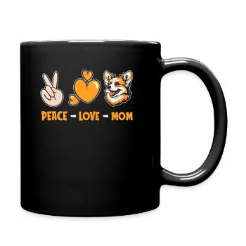 Corgi Peace Love Chien Maman - Mug uni - noir - Droite
