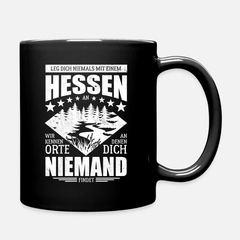Leg dich nicht mit einem Hessen an - Spruch - Tasse einfarbig - Schwarz