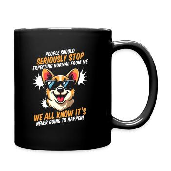 Corgi - Tasse einfarbig - Schwarz - Rechts