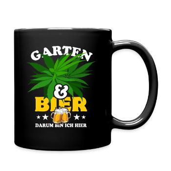 Garten & Bier - darum bin ich hier - Hanf - Tasse einfarbig - Schwarz - Rechts
