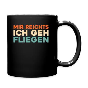 Flugbegleiter Stewardess - Tasse einfarbig - Schwarz - Rechts