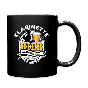 Klarinette & Bier - darum bin ich hier - Musiker - Tasse einfarbig - Schwarz - Rechts