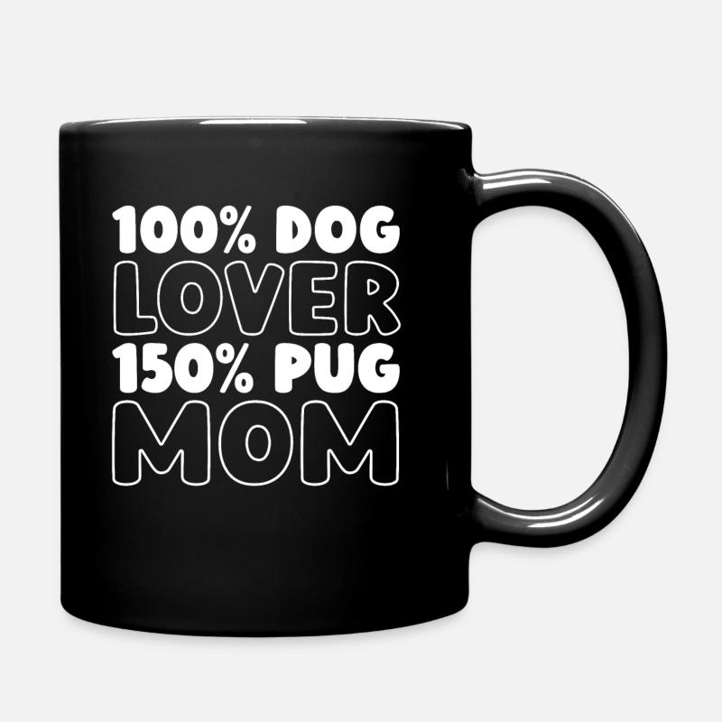 Mops Hund - Tasse einfarbig - Schwarz