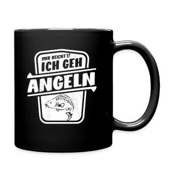 Mir reicht’s ich geh angeln - Angler Spruch - Tasse einfarbig - Schwarz - Rechts