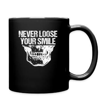 never loose your smile - Tasse einfarbig - Schwarz - Rechts